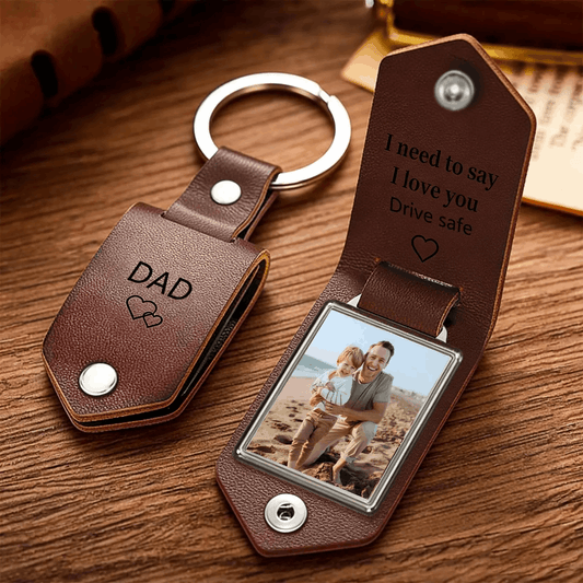 Custom Leather Photo Keychain
