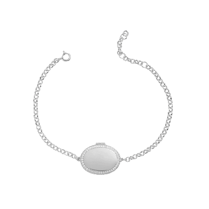 Custom Photo Oval Locket Bracelet