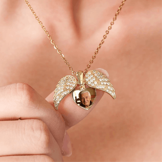 Custom Angel Photo Locket Necklace