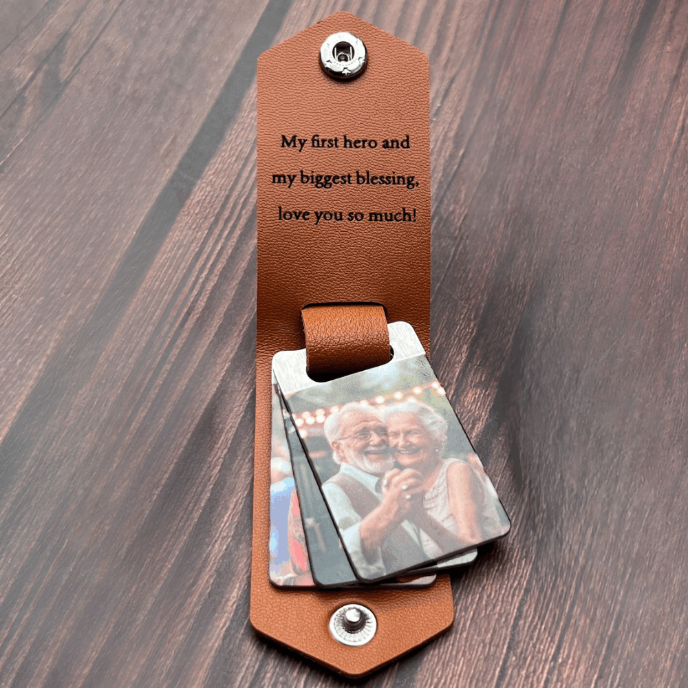 Custom Leather Photo Keychain