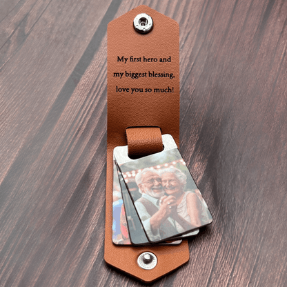 Custom Leather Photo Keychain
