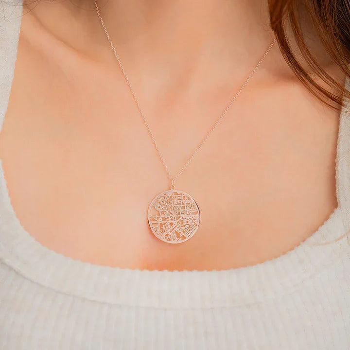 Custom Map Necklace