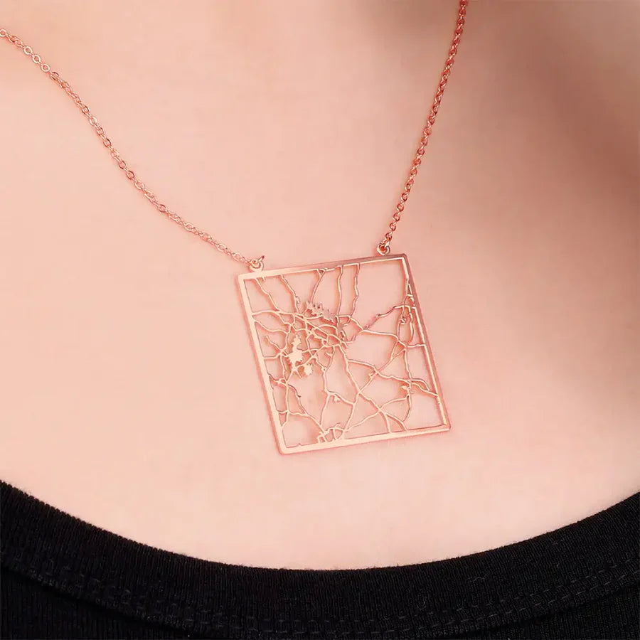 Custom Map Necklace