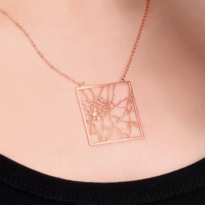 Custom Map Necklace