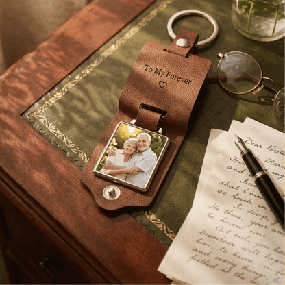 Custom Leather Photo Keychain