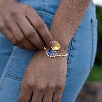 Custom Photo Oval Locket Bracelet
