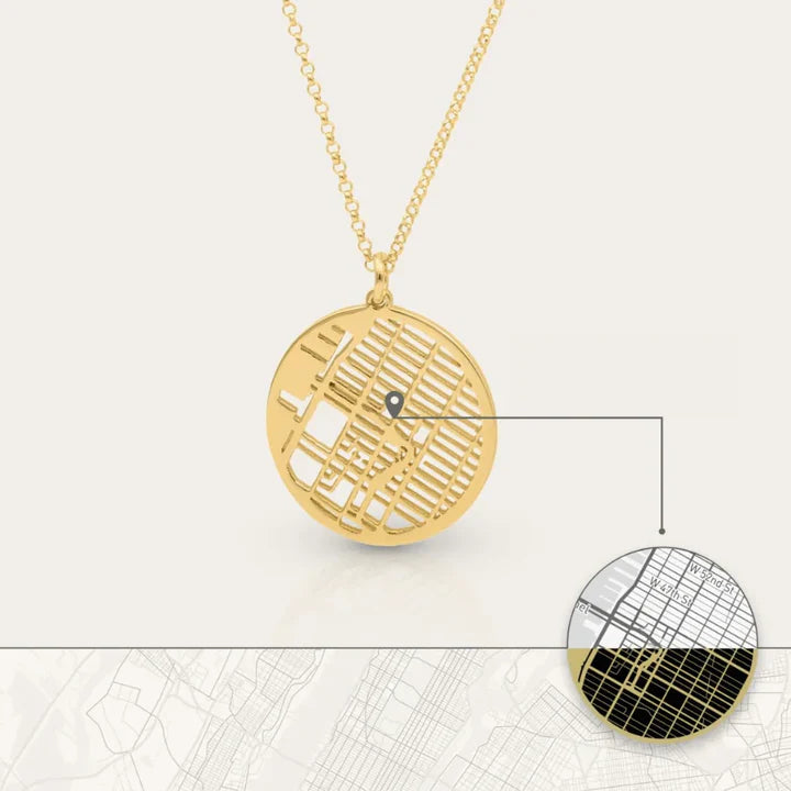 Custom Map Necklace