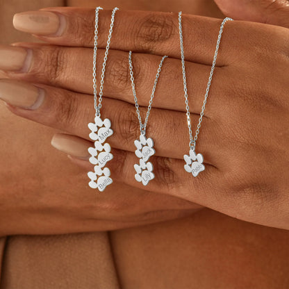 Custom Paw Name Necklace