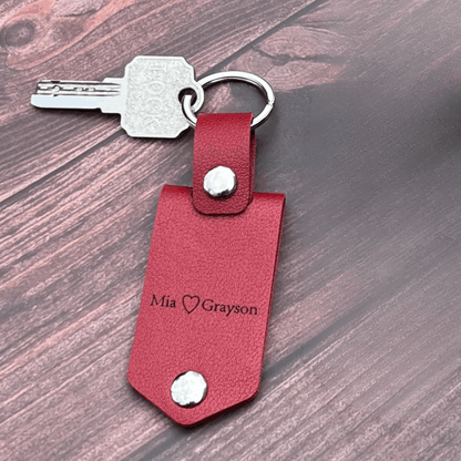 Custom Leather Photo Keychain
