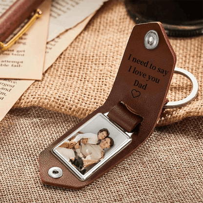 Custom Leather Photo Keychain