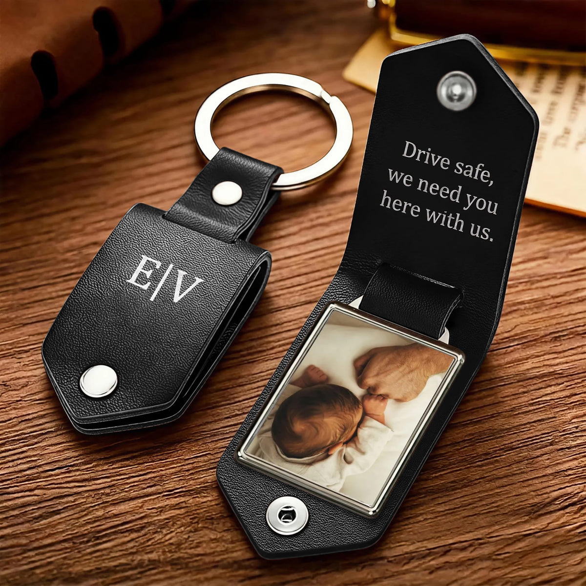 Custom Leather Photo Keychain
