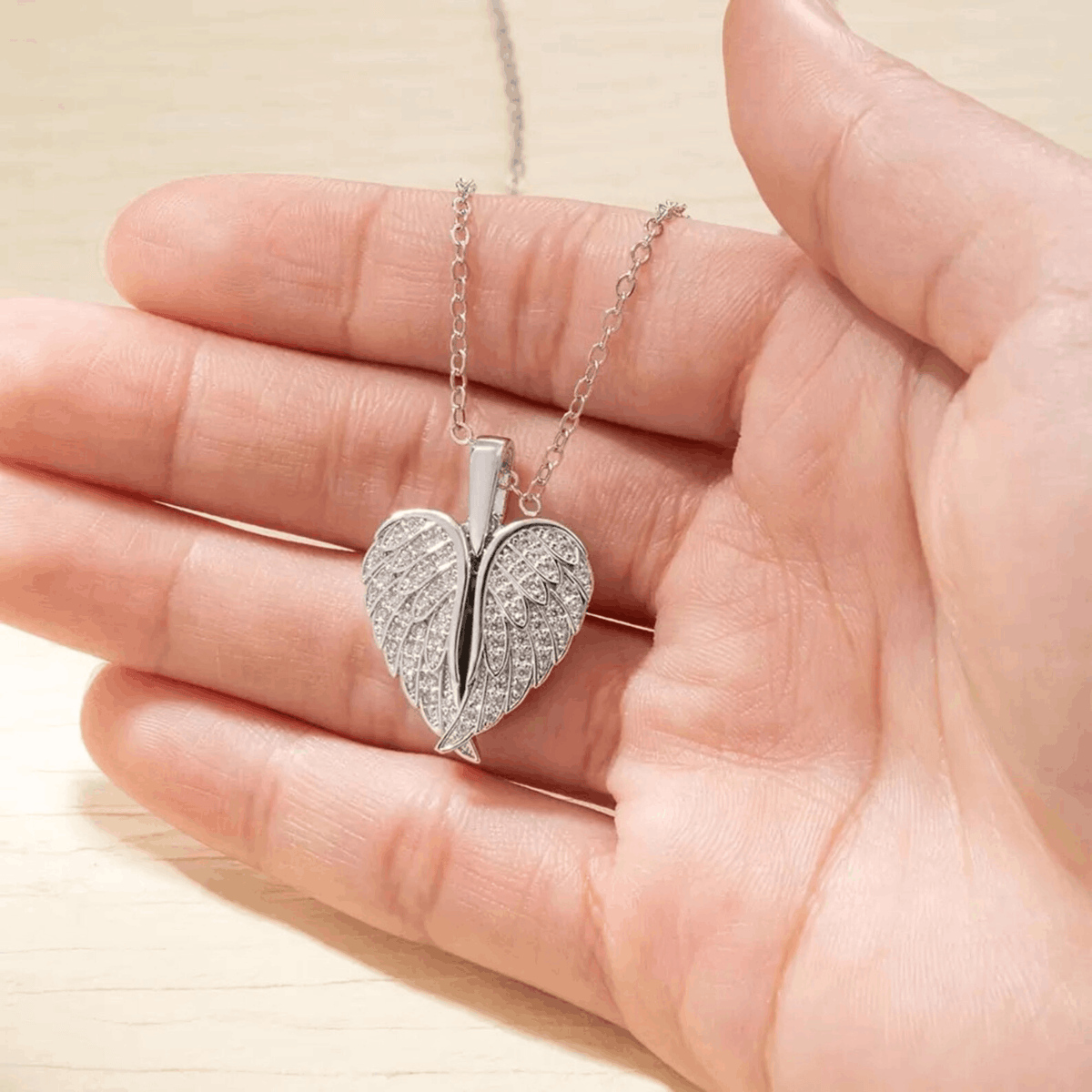Custom Angel Photo Locket Necklace
