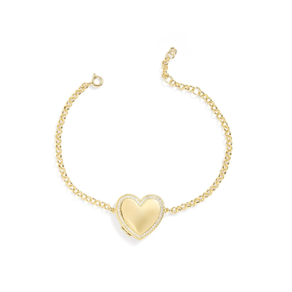 Custom Photo Heart Locket Bracelet