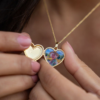Custom Photo Heart Locket Necklace