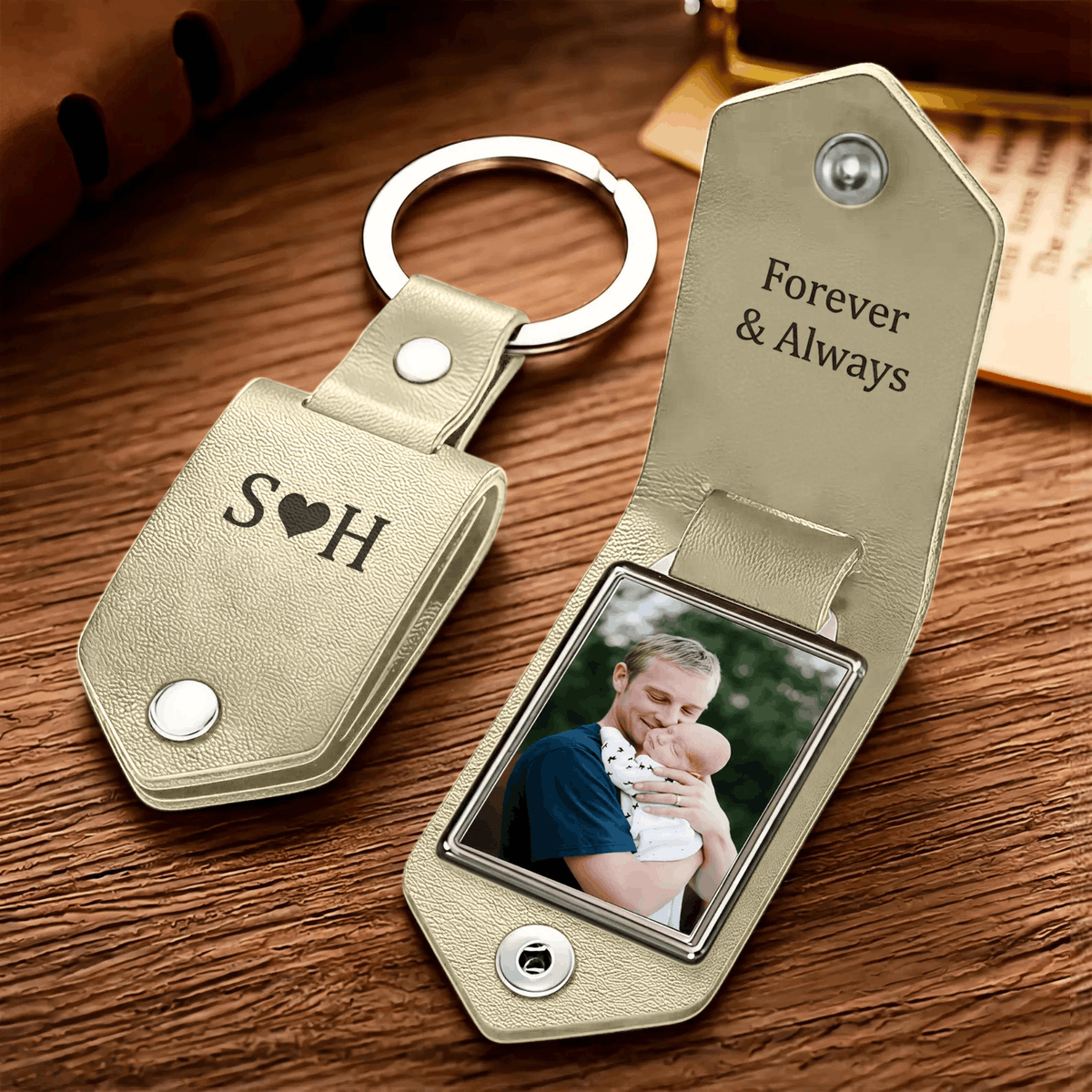 Custom Leather Photo Keychain