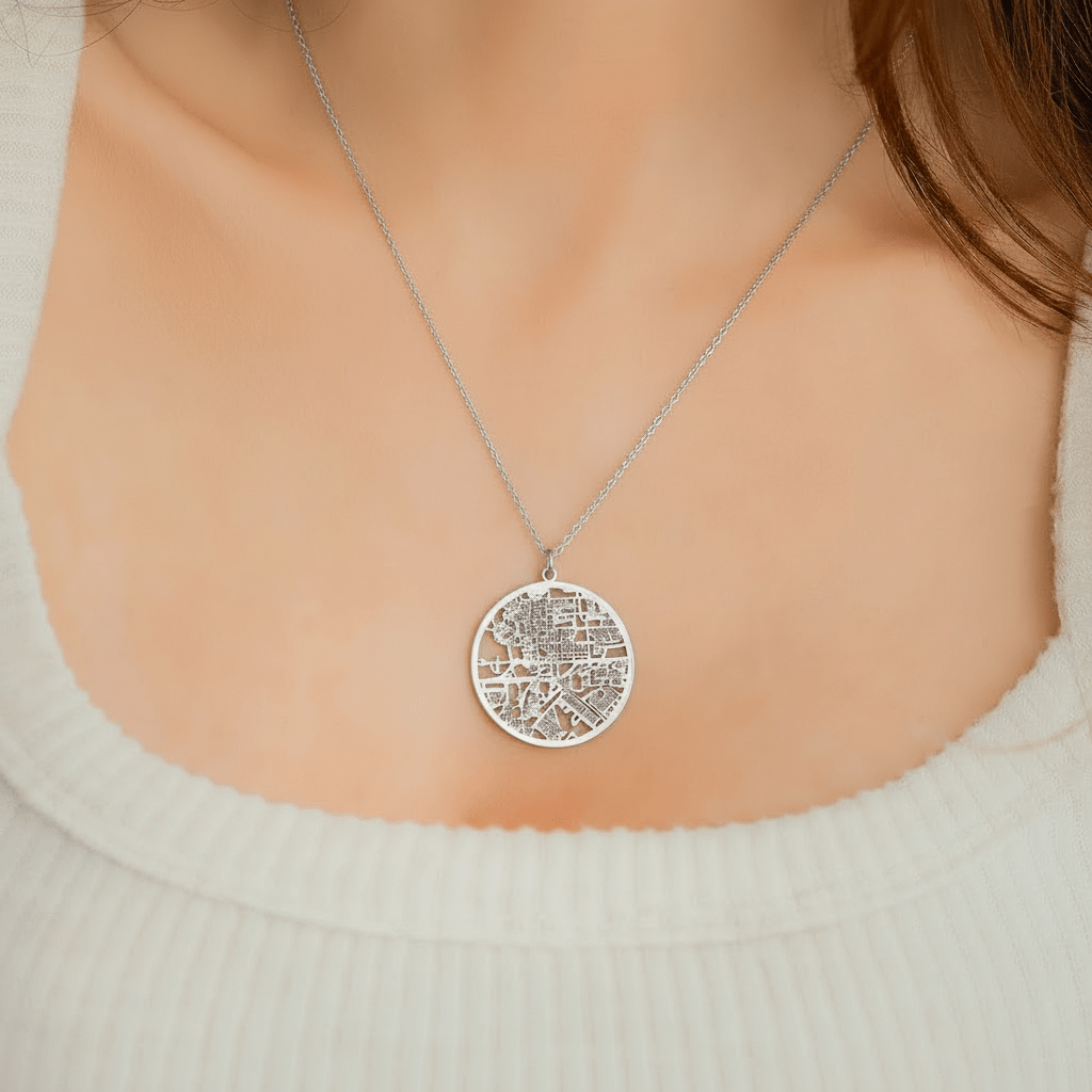 Custom Map Necklace