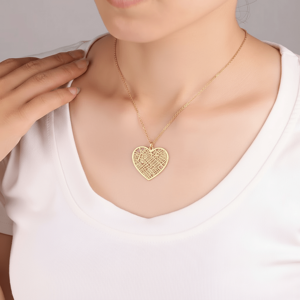Custom Map Necklace