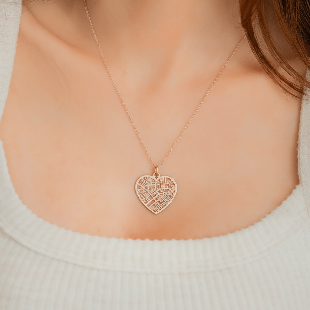 Custom Map Necklace